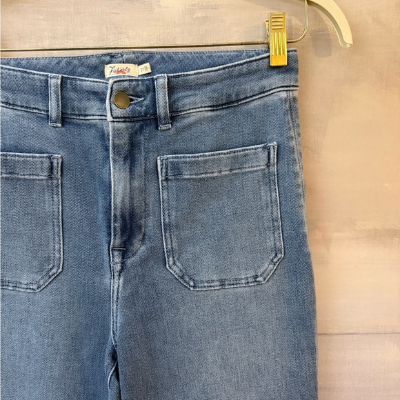 Faherty Women's High Rise Mid Wash Wide Leg Jeans - Picture 2 of 7